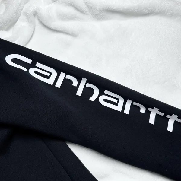 Carhartt Womens Relaxed Fit Midweight Logo Sleeve Graphic Hoodie Black - XS - Image 6
