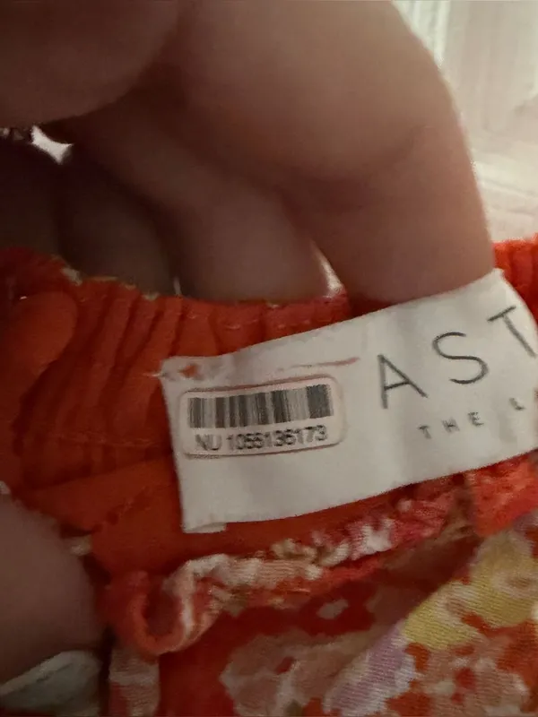 ASTR The Label Orange Floral Milkmaid Ruched Midi Dress Size M - Image 7