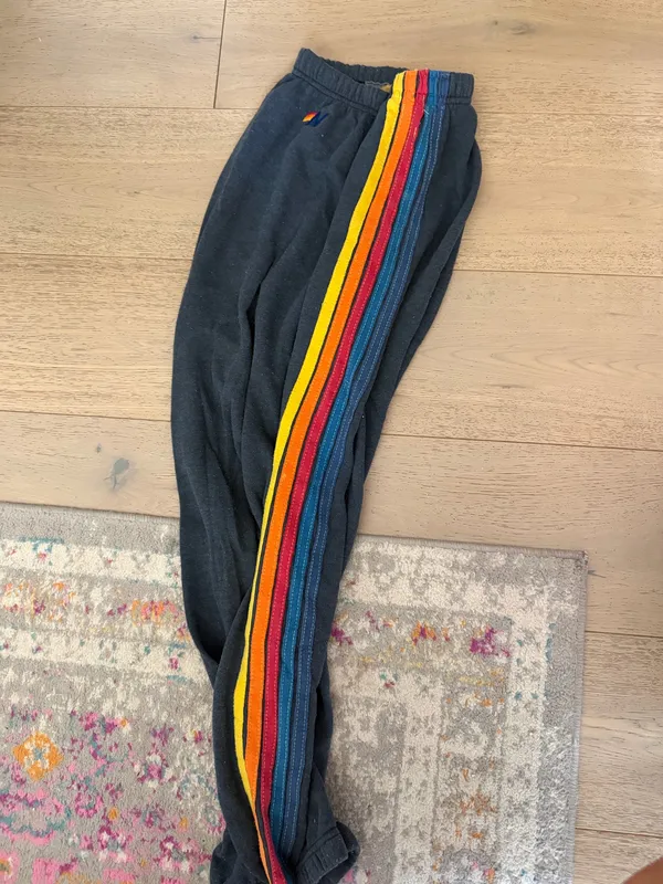 Aviator Nation Sweatpants 5 Stripe Charcoal - Image 2