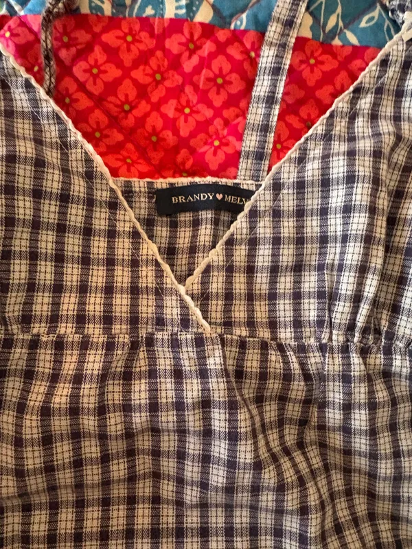 Brandy Melville Tie Tank Top gingham - Image 2