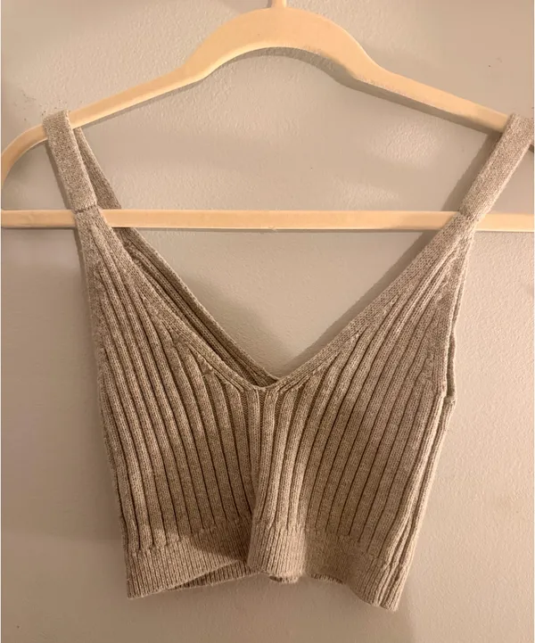 Aerie Cropped Tank Grey - Image 3