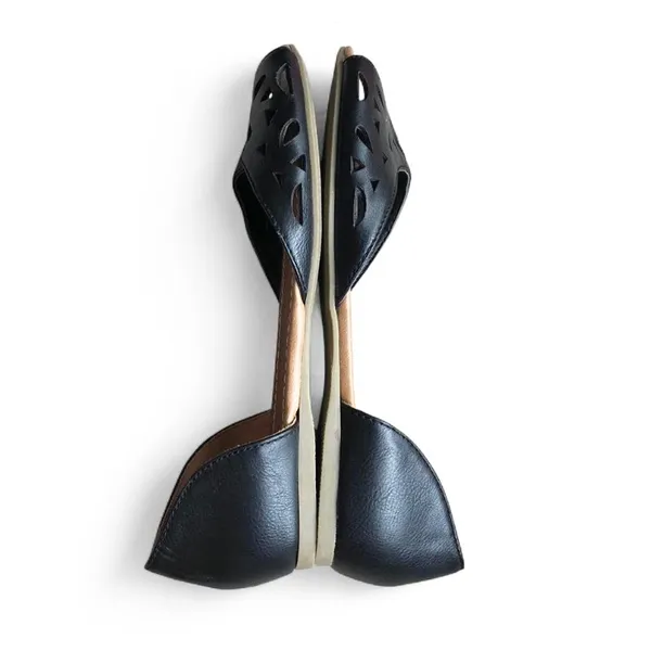 NWOT BONGO Women’s Black Laser-Cut D'Orsay Peep-Toe Flats Size 7M - Image 7