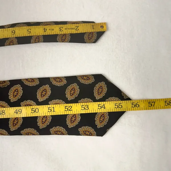 LANDS' END Vintage Handmade Tie USA Silk Mens Blue Multicolor Paisley Neck - Image 9