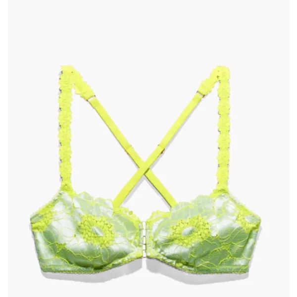 Savage X Fenty Perfect Poppies Lace Bralette Large Green Blue Romantic Delicate - Image 2