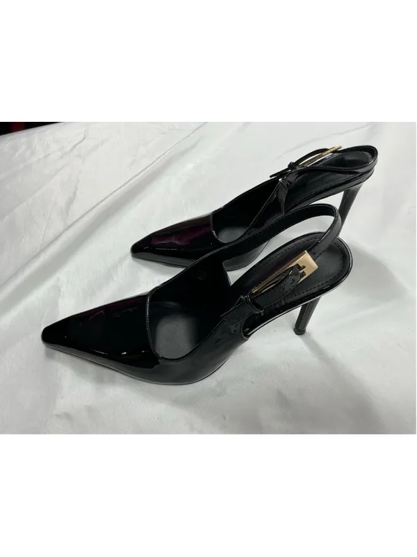 Womans New Coutgo Sling Back Pumps Black Size 8.5 Stiletto Heel - Image 3