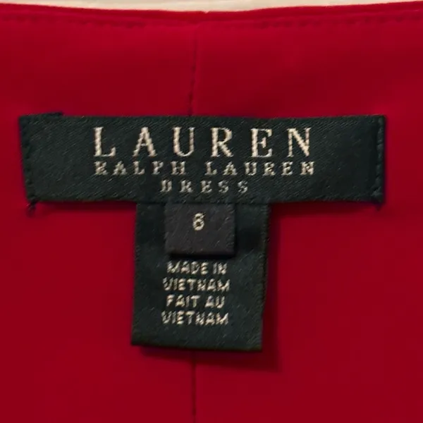 LAUREN Ralph Lauren Red Midi Stretch Dress - Image 3
