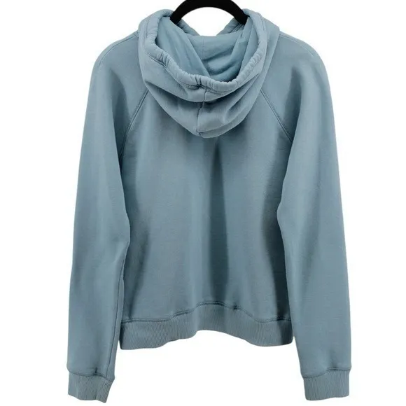 Y2K Hollister Baby Blue Spellout Hoodie Academia Preppy Comfort Coastal M - Image 6