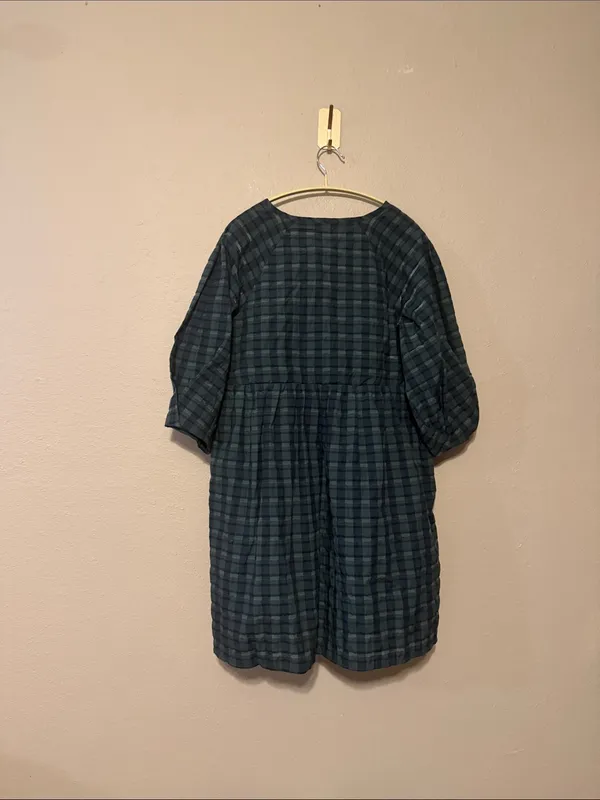 Madewell‎ Marianna Puff-Sleeve Mini Dress in Plaid Size Medium - Image 9