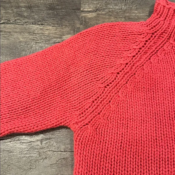 American Eagle Outfitters XL Coral Vintage‎ Y2K Wool Open Knit Mockneck Sweater - Image 4
