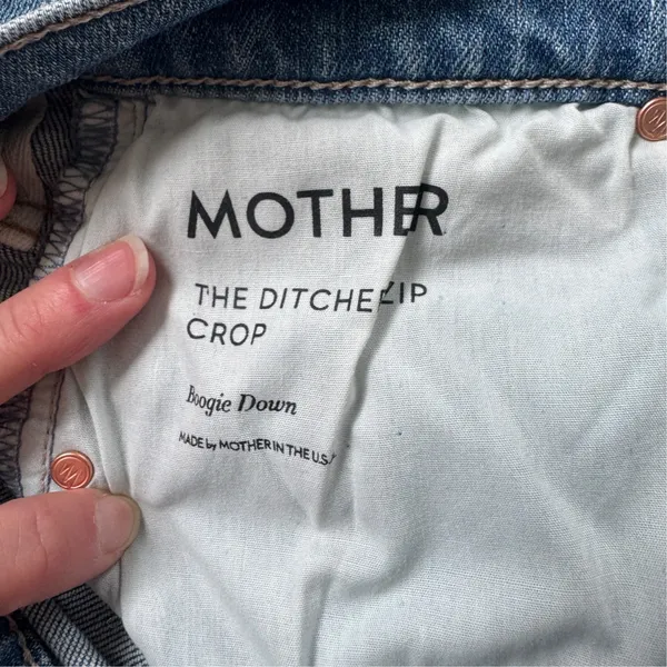 Mother The Ditcher Crop Jeans Boogie Down Blue Size 24 - Image 6