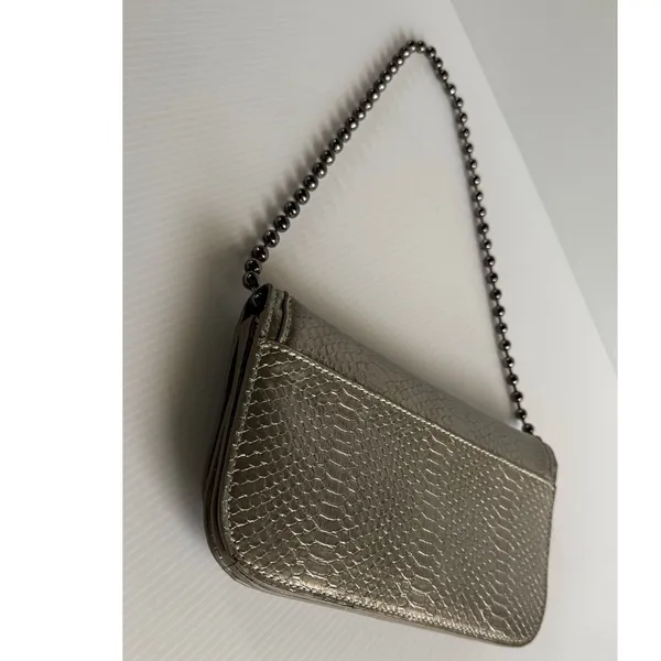 Zara Mini Clutch Shoulder Bag Metal Chain Strap Y2K Purse Mini Baguette Bag - Image 4