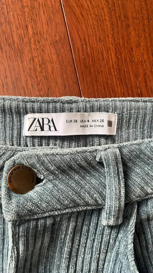 ZARA Blue Corduroy Pants - Image 3