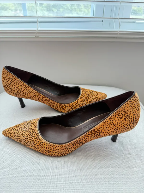 Antonio Melani Leopard Calf Hair Heels 7.5M - Image 4