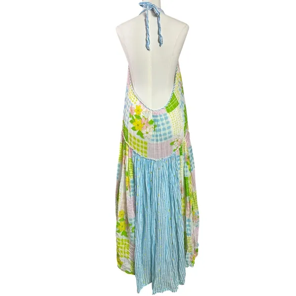 Free People Cottage Embroidered Patched And Pretty Halter Midi Maxi Dress Medium - Image 12
