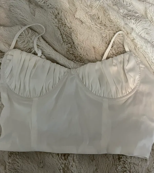 Tiger Mist White Corset Tie Back Top - Image 7