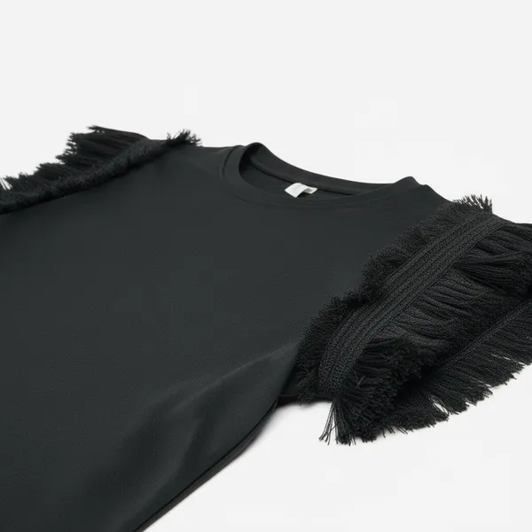 English Factory Mixed Media Tulle Flutter Sleeve Knit Top - Image 6