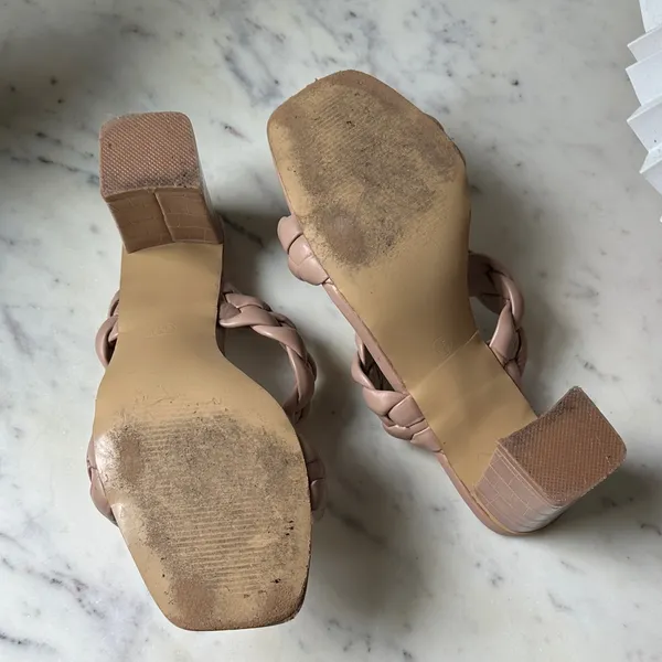 Women's Nude Braided Heels Tan Size 6.5 - Image 5