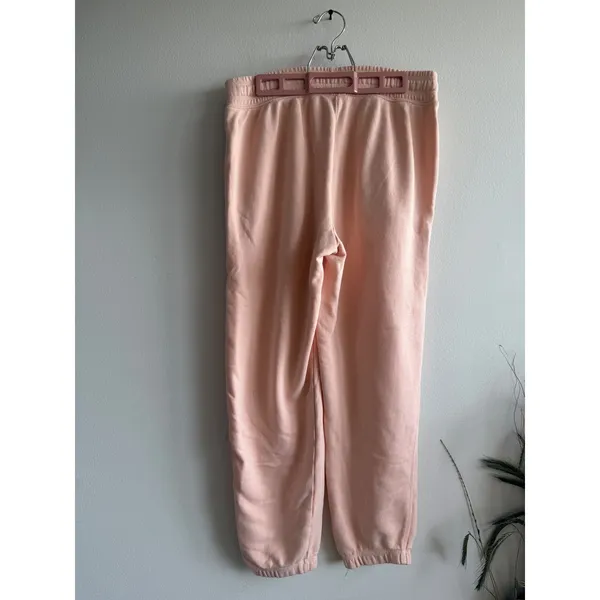 Aerie‎ Womens Peach High Waisted Fleece Jogger Sweatpants M Drawstring Pockets - Image 2