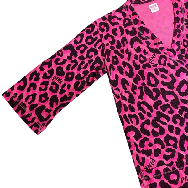 Victoria's Secret Pink Black Leopard print Robe, Size XS‎ - Image 4