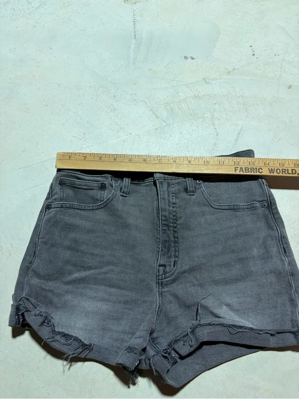 Madewell high-rise Washed Black Denim Cutoff Shorts 27 - Image 4