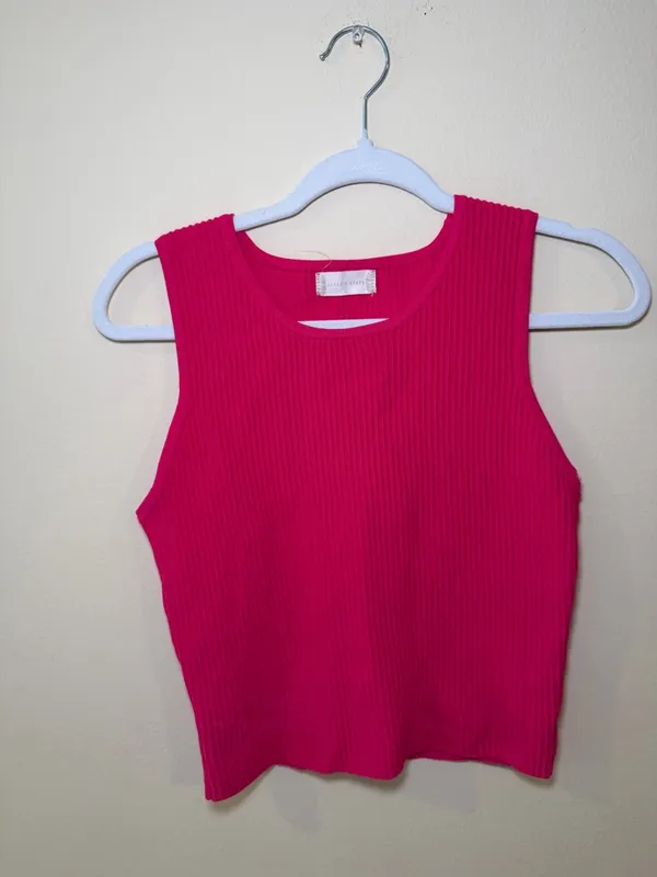 Altar'd State Bright Fuchsia Ribbed Tank - Image 2