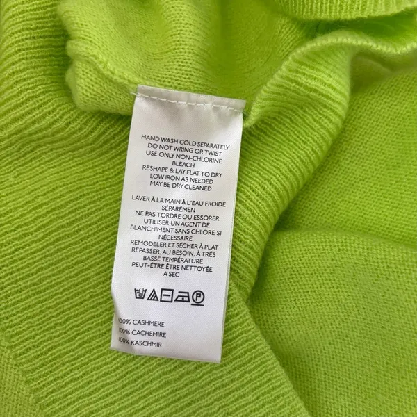 NWT!! FREE PEOPLE Treasure Turtleneck Cashmere Sweater Lime Punch Knit Large - Image 14