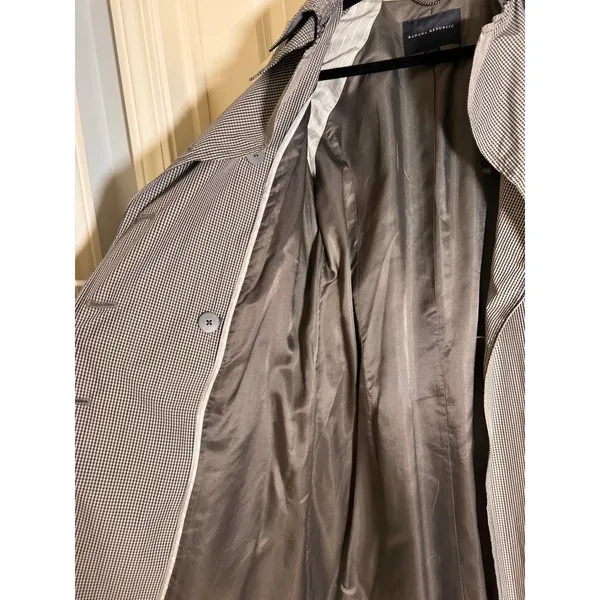 Banana Republic Gingham‎ Trench Raincoat Medium Belted Double Breasted Coat - Image 10