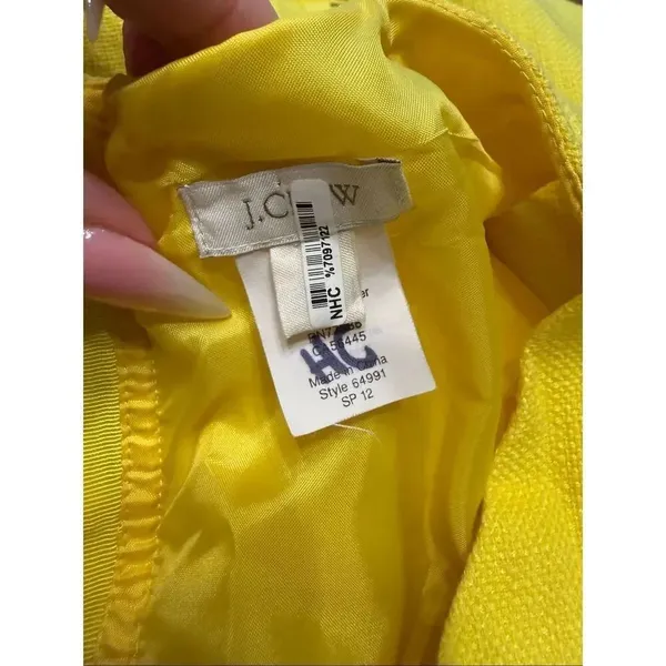 J.Crew Yellow Textured Cotton Dress. Size 2. Sleeveless. Preppy. - Image 7