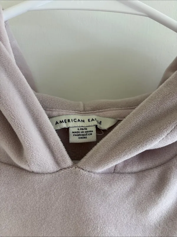 American Eagle Oversized Hooded Sweatshirt velour loungewear comfy cozy - Image 3