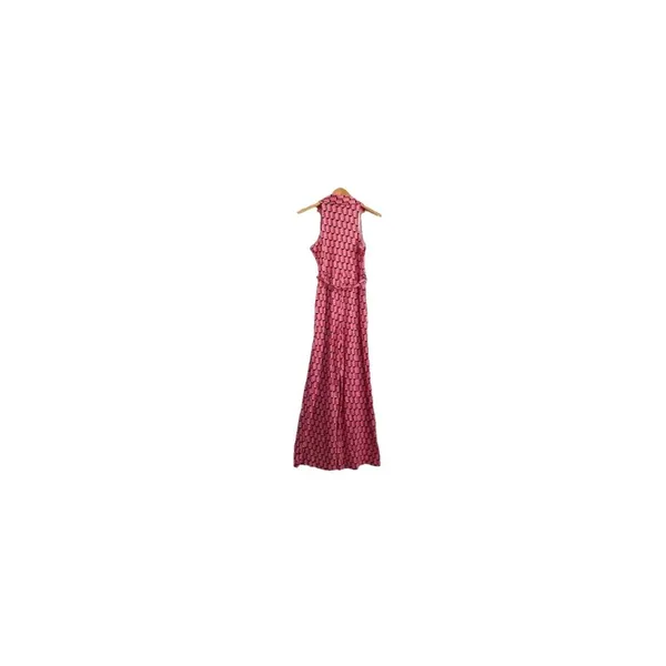 DVF Target Diane Von Furstenberg‎ Pink Geo Print Jumpsuit Size Small - Image 4