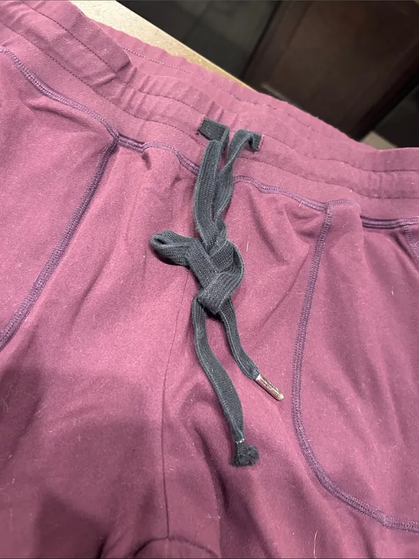 Women’s Burgundy Jogger Pants - Casual Drawstring Sweatpants - Image 3