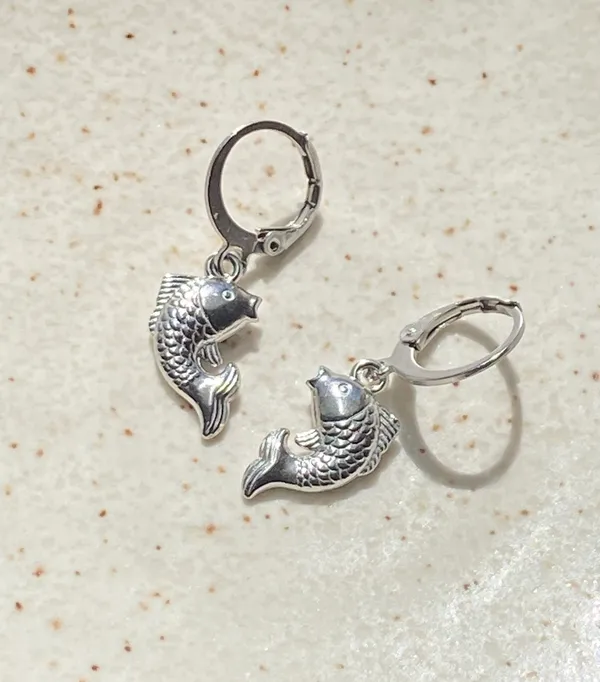 Handmade fully stainless steel koi fish simple earrings🌀🐟 - Image 3