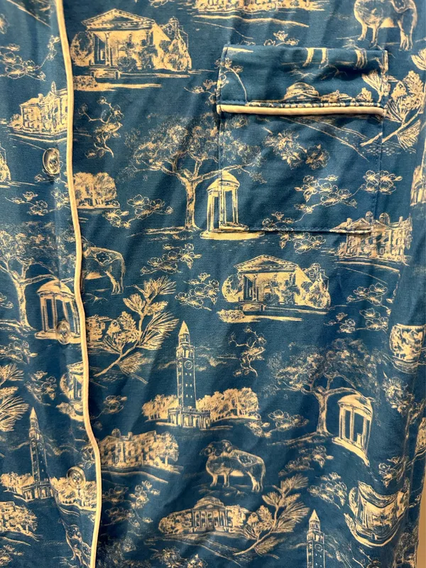 Lake Pajamas Nothing Finer UNC Chapel Hill Toile Pajama Top - Image 3