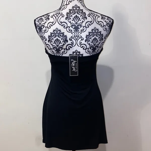 NWT!! Just Polly New York Sexy Strapless Black Mini Dress Size Large Y2K - Image 10