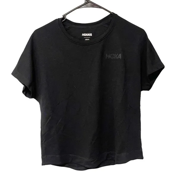 Hoka One One Size Small Black Crewneck Lifestyle Tee Short Sleeve NEW - Image 2