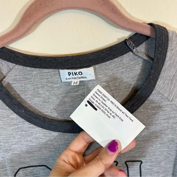 Piko Women’s Gray Oklahoma OSU Pokes Bamboo Top Medium NWT‎ - Image 4