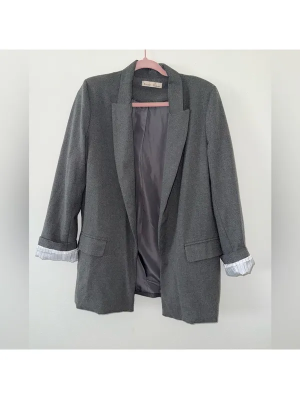 Bohme Be Cool Business Preppy Academia Collared Blazer Stripe Accents small - Image 2