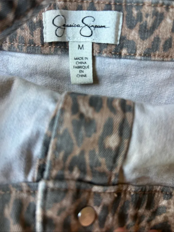 Jessica Simpson Leopard-Print Button-Front Mini Dress in Brown - Image 5