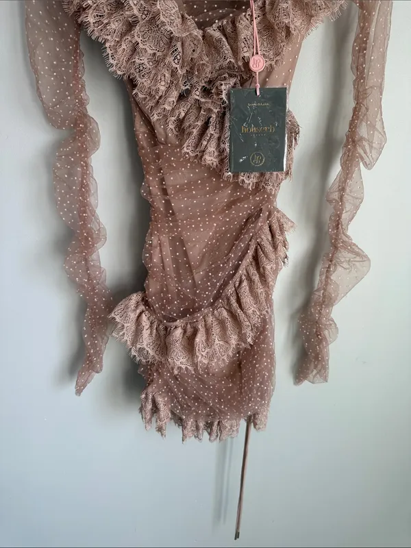 NEW House of CB Sorrel Tulle Asymmetric Minidress - Image 7