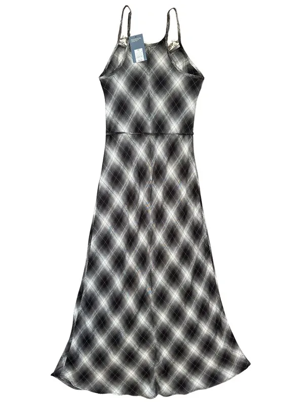 Preppy Plaid Slip Maxi Dress Size XS 100% cotton - Image 4