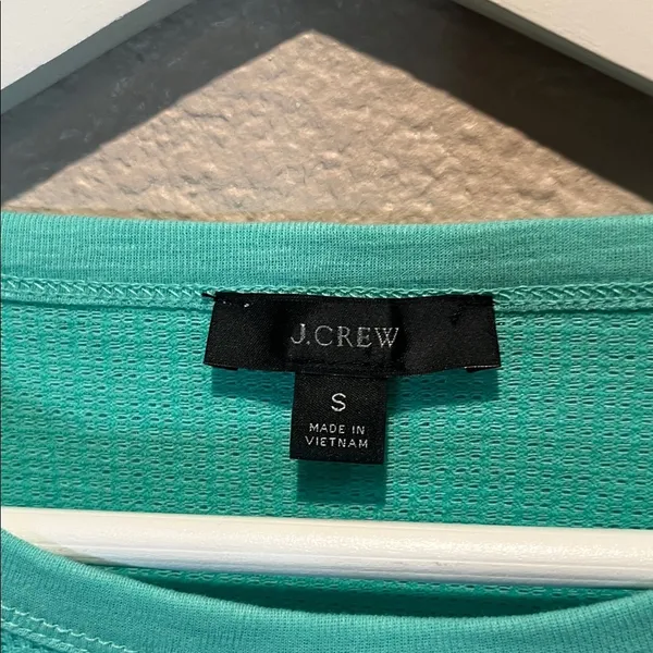 J. Crew Women’s Waffle Textured Mint Green T Shirt Size Small - Image 3