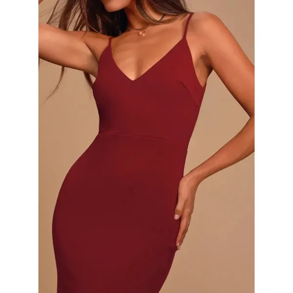 Lulus Infinite Glory‎ Maxi Dress Small Burgundy Formal Wedding Guest Mermaid Red - Image 2