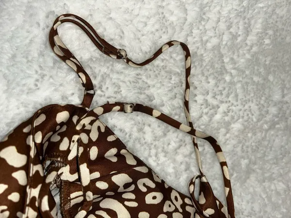 Princess Polly Brown And Cream Speckled Print Wedding Guest Dress - Image 9