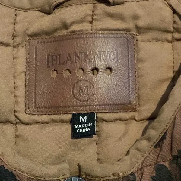 BLANKNYC Quilted Jacket M Brown Cheetah Print Mob Wife‎ Boho 42EJ5557 Streetwear - Image 2