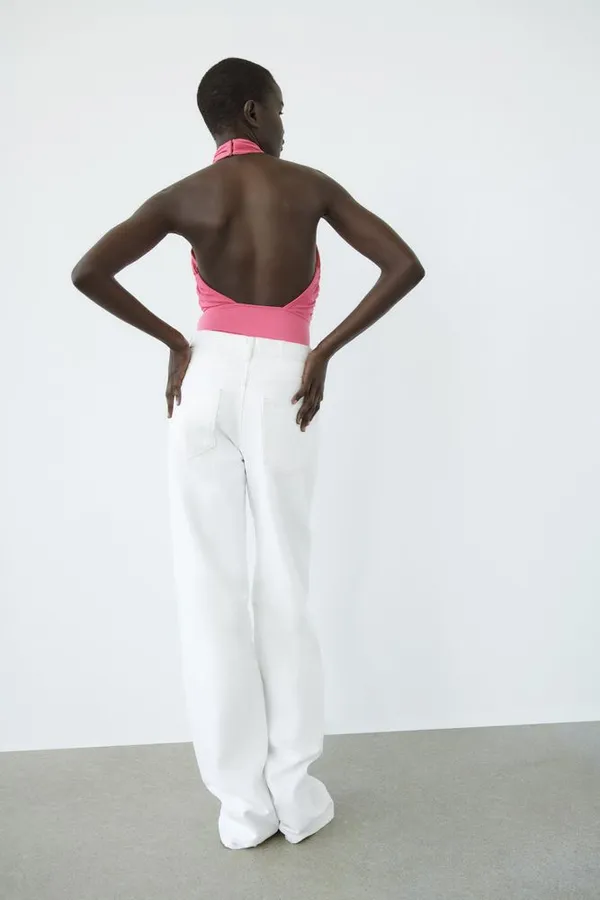 ZARA NWT Cut out Pink bodysuit. Size medium. - Image 2
