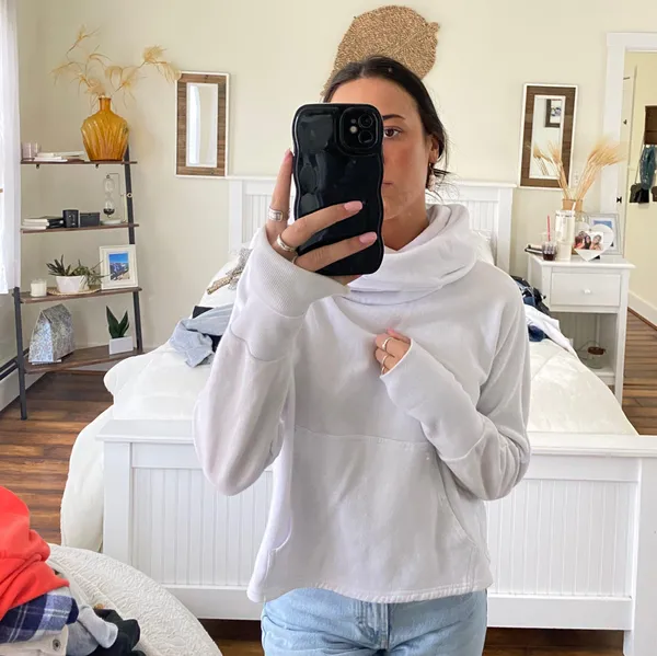 White Turtleneck Hoodie - Image 2