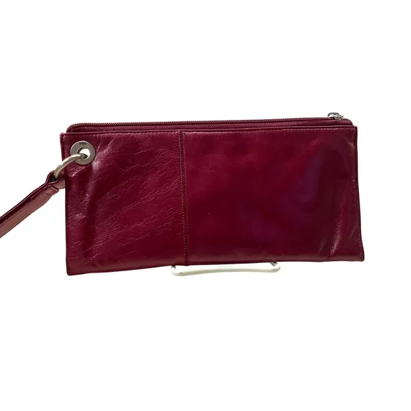 HOBO Dark Red Leather Wristlet Clutch – Small | Zipper Closure | EUC - Image 2