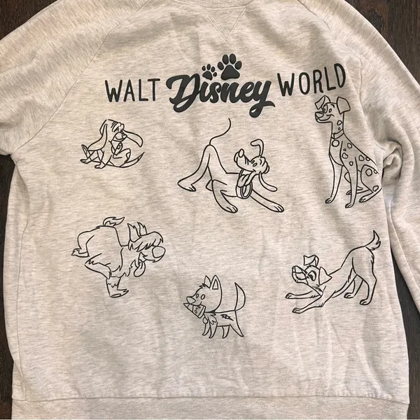 Disney Dogs Vintage Light Gray Character Sweatshirt - Image 2