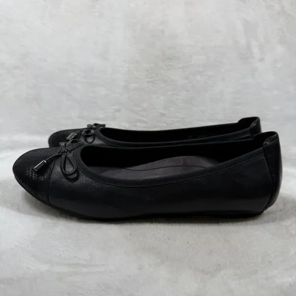 Vionic Minna Black Leather Ballet Flats Orthotic Arch Support Shoes Size 7 - Image 9