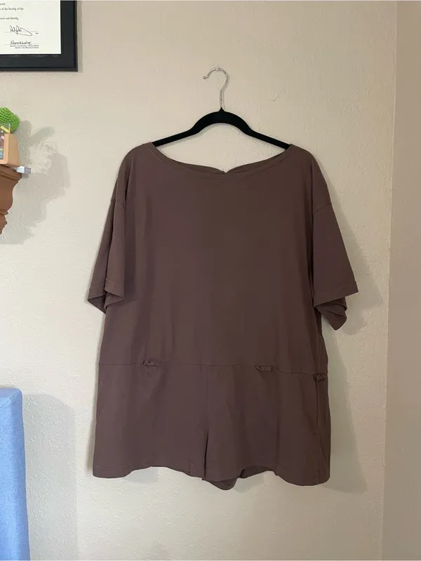 Free People Free Est Monet Romper Size XS Brown Relaxed Oversized T Shirt Boho - Image 3